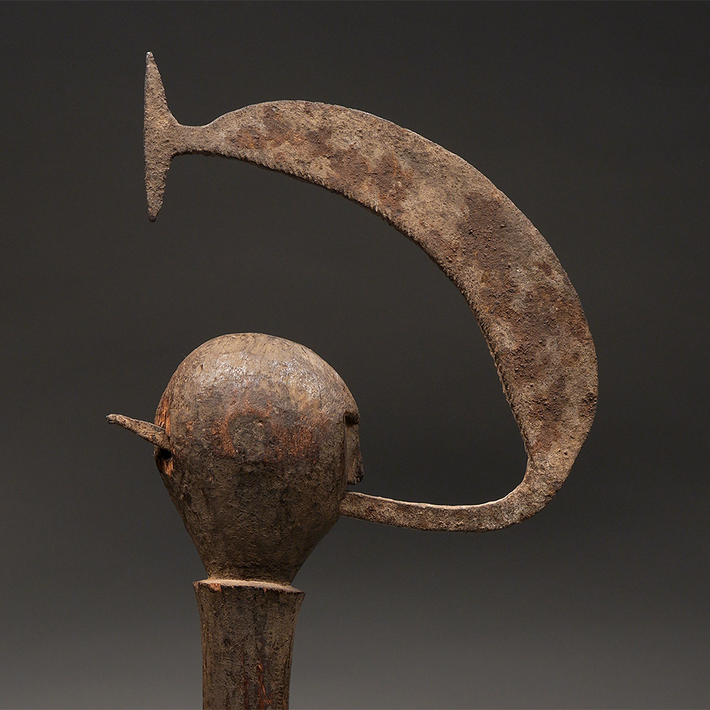 Fishtail Axe Scepter with Head Bobo, Western Burkina Faso