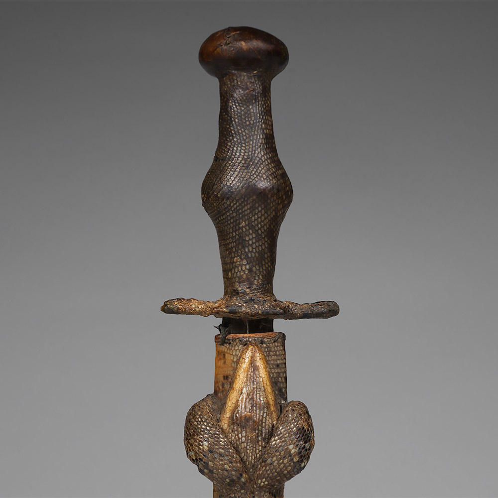 Short Sword with Bayonet Blade in Monitor Scabbard, Fur Ingessana, Sudan