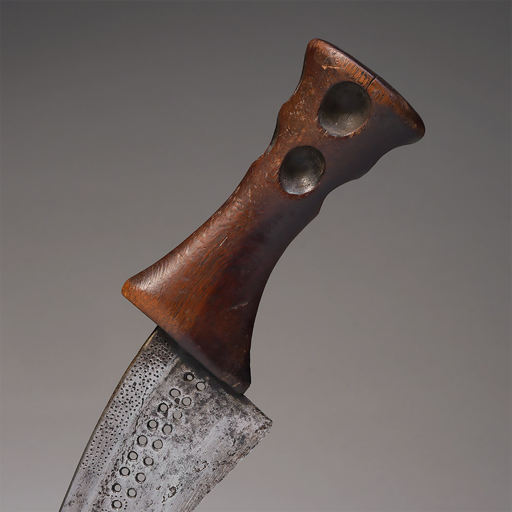 Asymmetrical knife single edged blade Tetela DR Congo