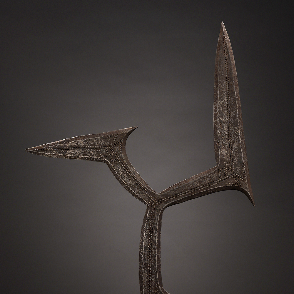 Inauthentic Throwing knife, gbo or ndundo Ngbandi or Mbanja, D.R. Congo