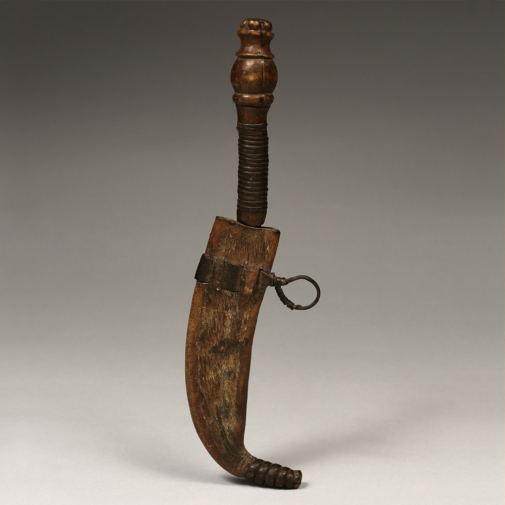 Asymmetrical Work Knife in Sheath Kongo