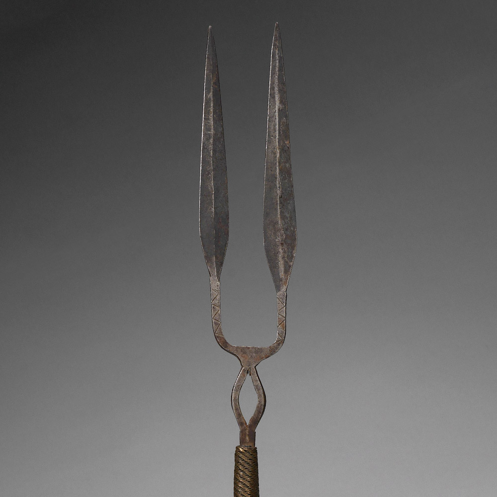 Ceremonial Bident Scepter, Shona, Zimbabwe