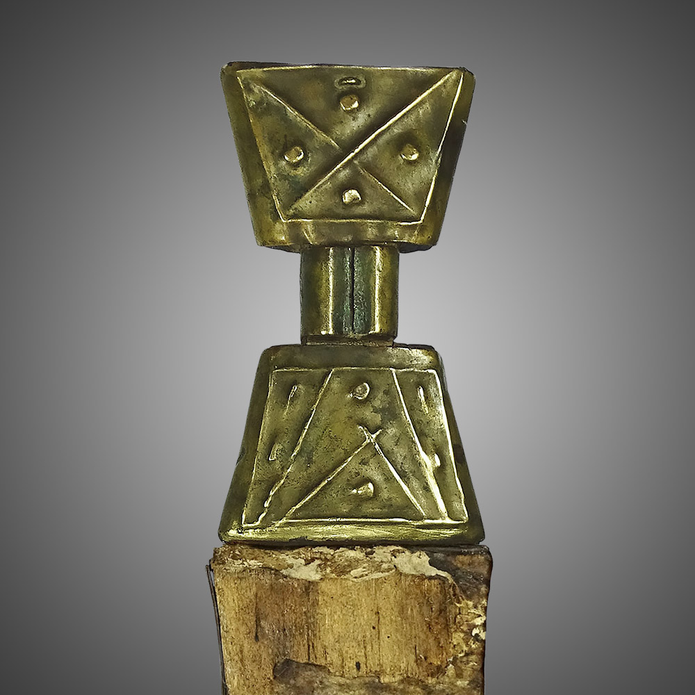 Brass-Plated Dagger with Sheath Fang, Gabon